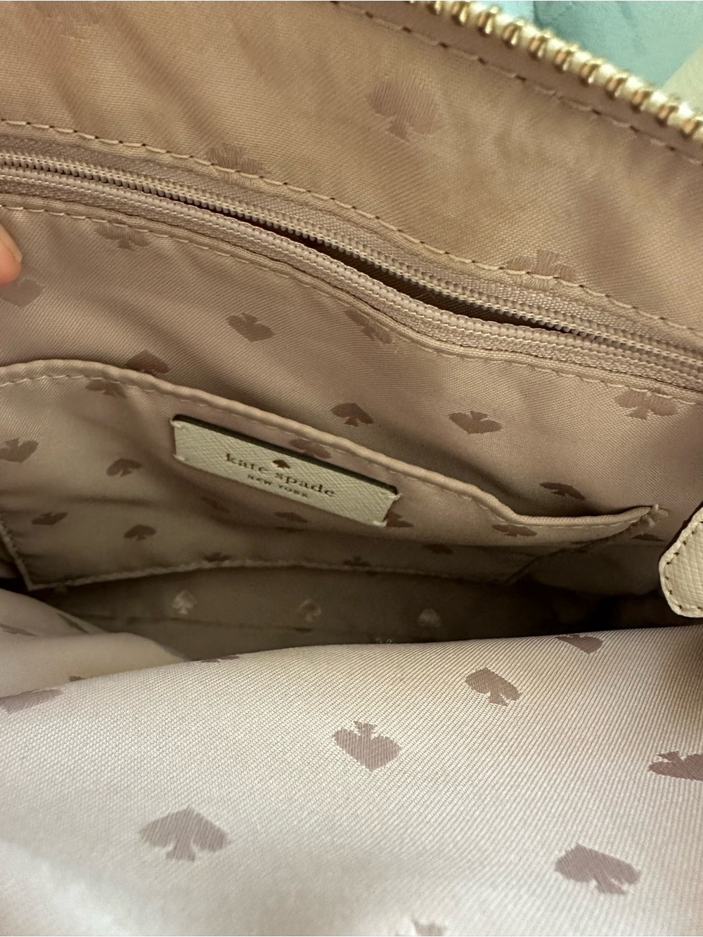 kate spade Cream Structured Leather Satchel with Top Handles - Picture 9 of 13